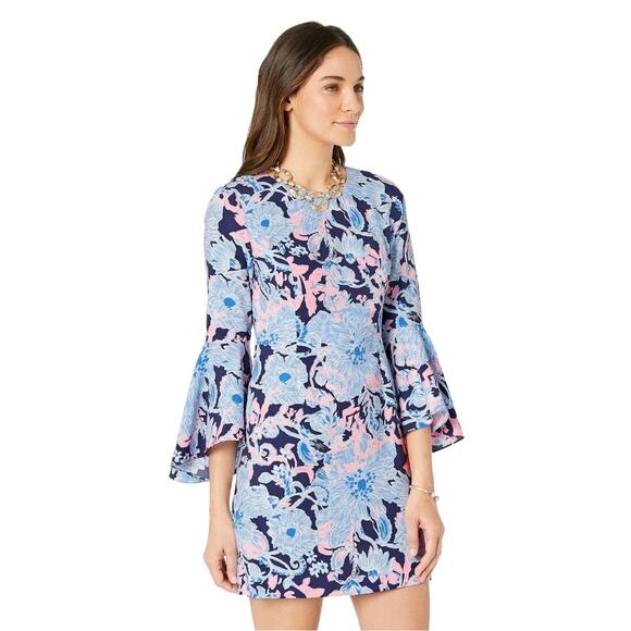 Lilly Pulitzer Kayla Stretch Dress Bright Navy Amore Please Size 00  $198 retail - Picture 5 of 10